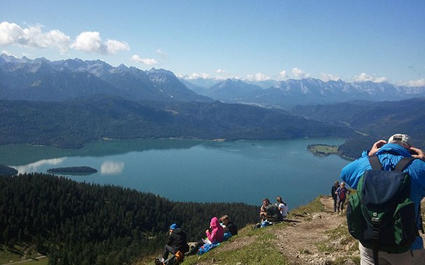 Jochberg Panorama Aussicht auf Walchensee