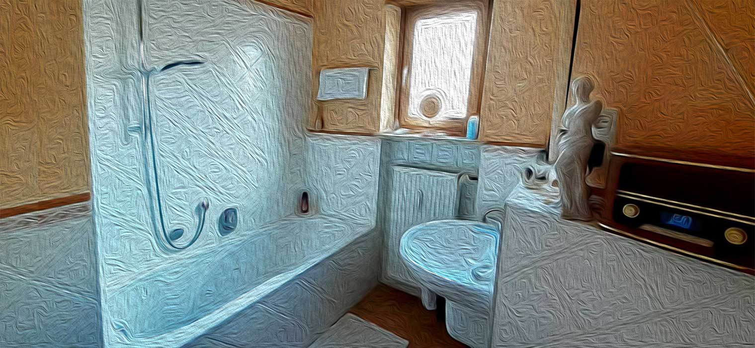 FeWo Mering Badezimmer Badewanne Waschtisch